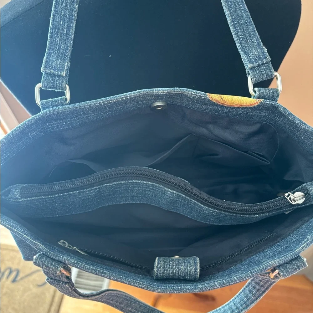 Stylish Blue Denim Shoulder Bag - Picture 4 of 4